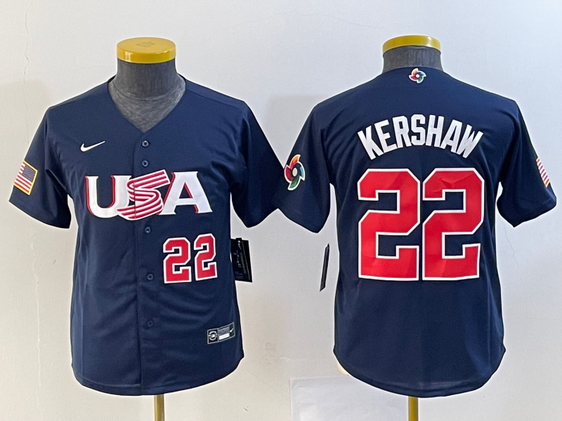 Men's USA Baseball Custom 2023 Navy World Baseball Classic Stitched Jersey